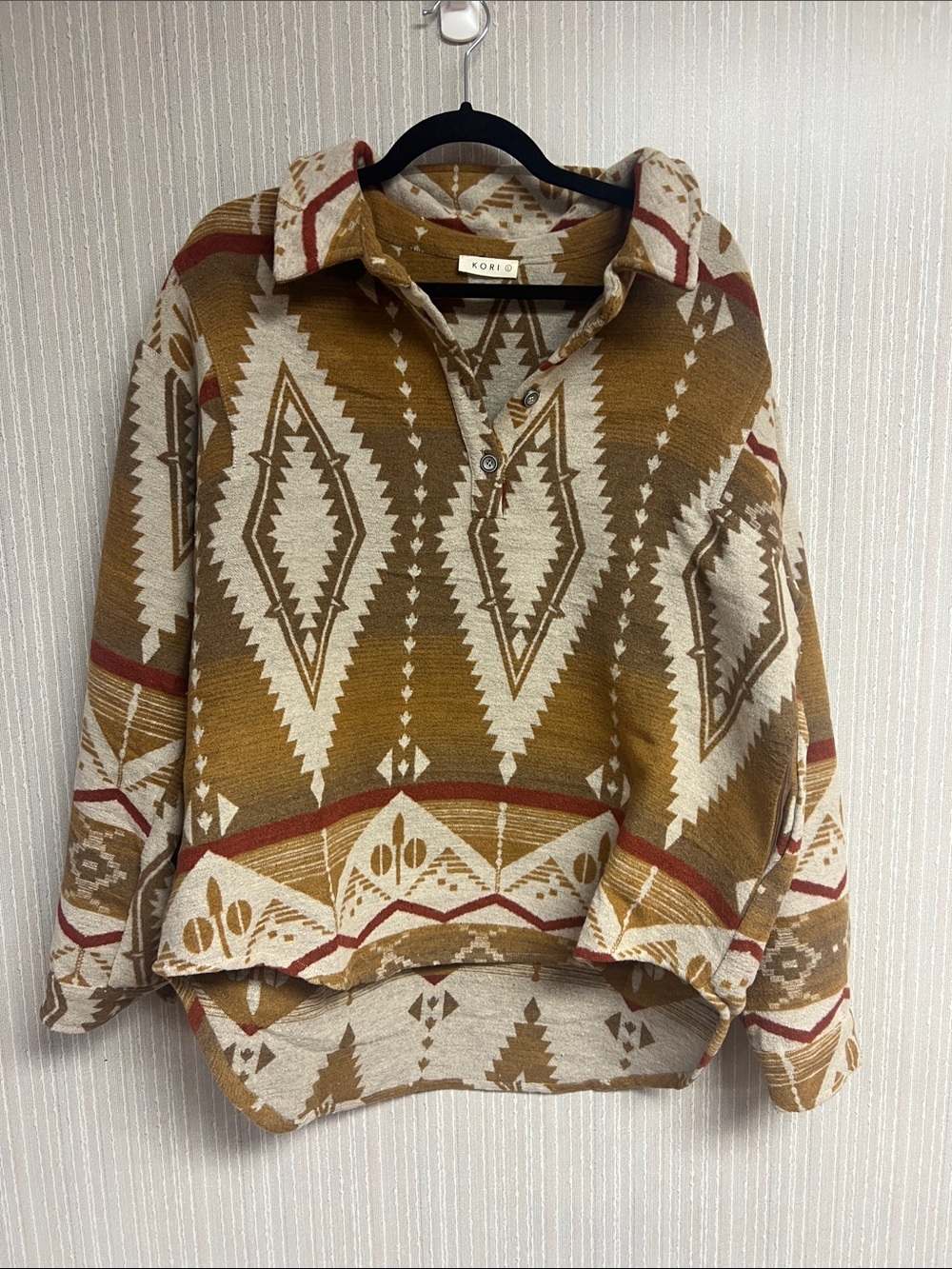 Kori L Rustic Aztec Pullover